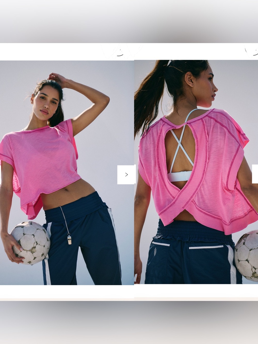 Free People my time tee in Dragonfruit Bright Pink XL